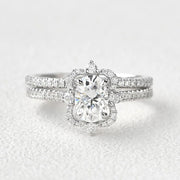 Oval Cut Moissanite Wedding Bridal Ring Set Mapple Gems